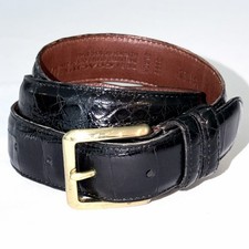 Vtg 90s COACH Legacy 3869 Glazed American Alligator Belt Solid Brass USA Made 42