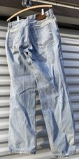 Vtg USA Calvin Klein Jeans Mens Blue Doublestone Wash 34x30 Hemmed Easy Fit