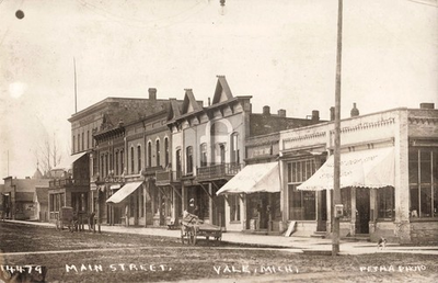 #ad Street View Main St. Yale MI Michigan 1917 RPPC Photo Postcard COPY $4.95
