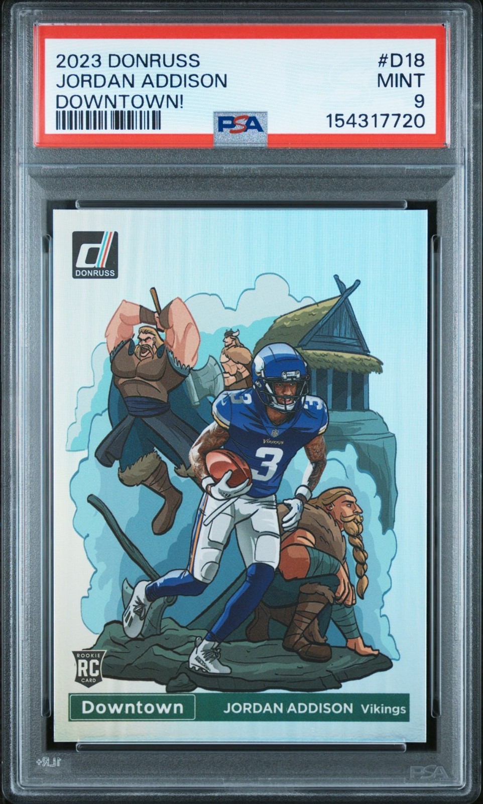 Jordan Addison 2023 Panini Donruss Rookie Downtown PSA 9 Minnesota Vikings