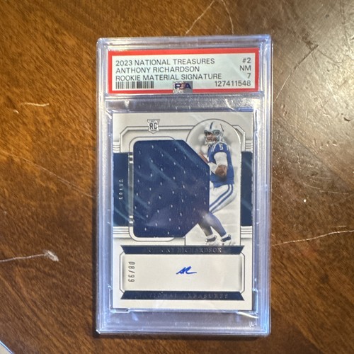 2023 Natl Treasures Anthony Richardson #2 /99 Patch Auto RC PSA 7 Colts