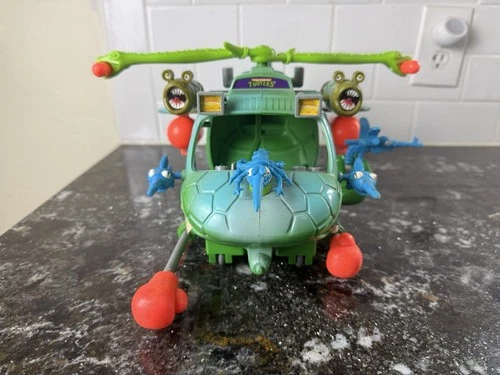 VINTAGE 1990 Helicopter Turtlecopter Copter Complete TMNT Works Near COMPLETE!