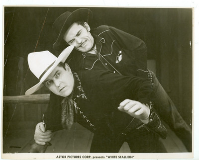 WHITE STALLION-KEN MAYNARD-MOVIE SCENE-9 1/2 X 7 1/2 PHOTO(8X10-#88)