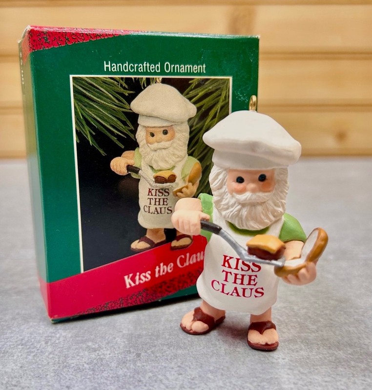 Hallmark Kiss the Claus Chef Santa Christmas Ornament - Handcrafted -Retired