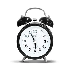 OWill Twin Bell Alarm Clock with 3D Dial Simple, Super Extra Small, Black