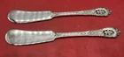 2 Wallace Rose Point Sterling Silver Flat Handle Butter Knife