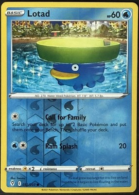 Lotad Reverse Holo Common SWSH07: Evolving Skies 032/203 LP