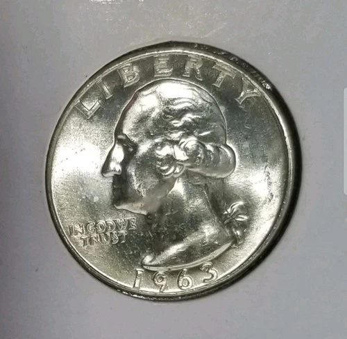 1963-D 25c Washington Quarter BU 90% Silver Coin