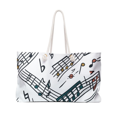 #ad Colorful Musical Notes Weekender Bag Music Staff Tote $51.68