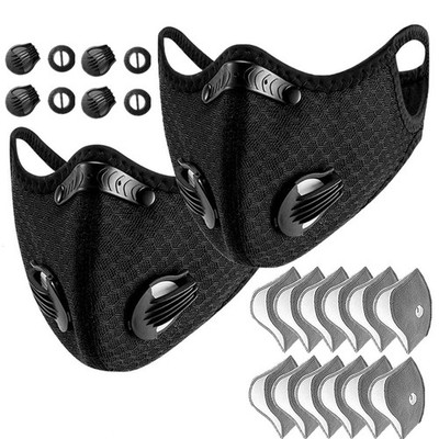 2x Anti Pollution Half Face Cover Respirator Mask With Filters Sports Facepiece