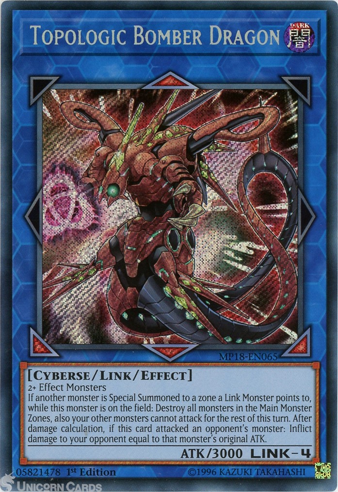 MP18-EN065 Topologic Bomber Dragon Secret Rare 1st Edition Mint YuGiOh Card