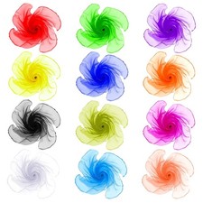 12 Pcs Retro Chiffon Scarf 1950s Square Neck Head Scarfs for Women Lady Girls