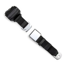 Retrobelt Black Aviation 2-point Retractable Lap Seat Belt Safety Classic