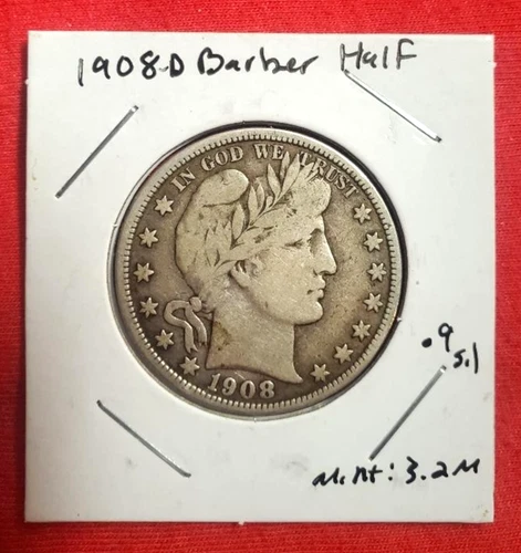 1908-D Barber Half Dollar .90 Silver  *898*