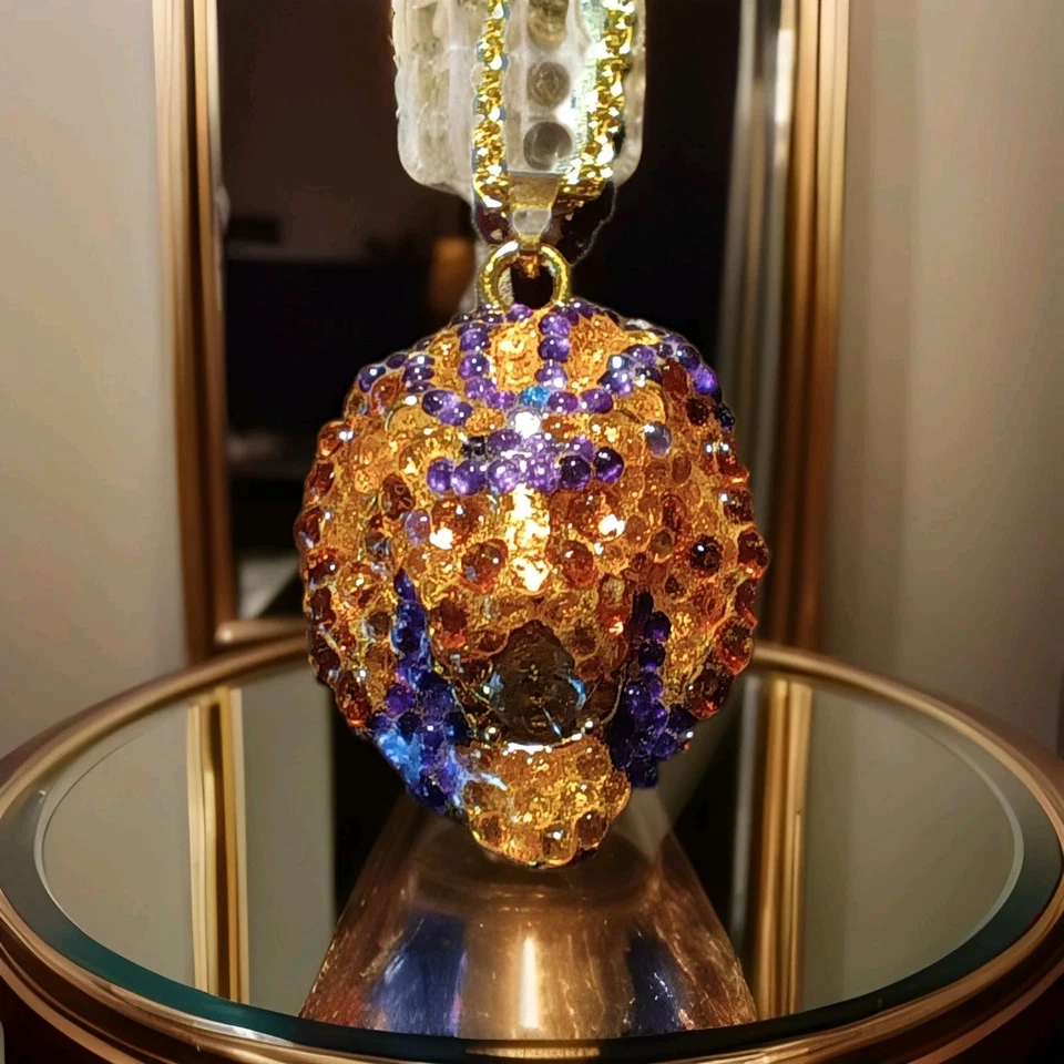 Galaxy Tiger 眼吊坠项链 - 手工制作 - 节日完美礼物! — 第 4/4 张图片