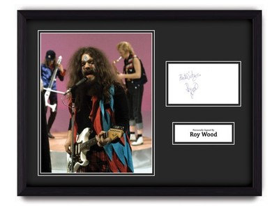 Roy Wood original handsigniert 16x12 gerahmt Foto Display Autogramm Wizzard COA