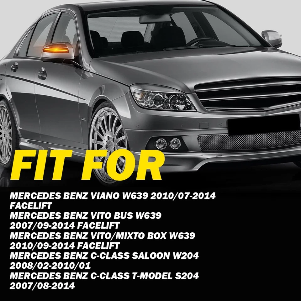 Nuevo espejo retrovisor giratorio LED lateral para luces Benz Mercedes Vito Bus W639 2007-2014 Foto 3 de 4