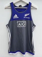 Adidas New Zealand All Blacks Rugby Vest Mens Small Sleeveless Shirt Gym AIG