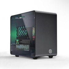 Raspberry Pi 5 Case, Aluminum Mini Tower Case with Cooling Fan and Color Chan...