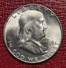 1948 D Franklin Silver Half Dollar, Choice Uncirculated.