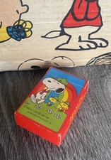 VINTAGE HALLMARK PEANUTS SNOOPY WOODSTOCK MINIATURE PLAYING CARDS RED BOX