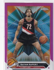 2024 TOPPS CHROME #155 RAYAN RUPERT PINK- PORTLAND TRAIL BLAZZERS