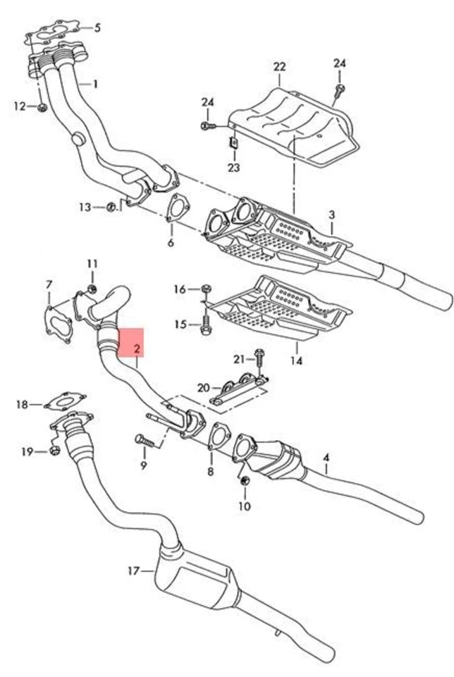 Tubo de escape delantero genuino VW SEAT AUDI Bora Variant 4Motion Golf 1J1253091AR Foto 2 de 2