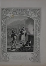 Antique Religious Engraving Art Samuel Reproves Saul 1860 Original Christian