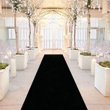 Black Aisle Runner for Wedding Ceremony 24Inx15FT Carpet Runner for Wedding