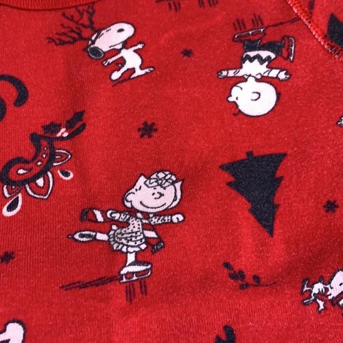 Hanna Andersson red Peanuts Christmas pajamas size 110 or 5 - Picture 2 of 4