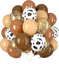 Blush Brown Cow Print Balloons Cowboy Birthday Decorations Western Farm Party 60