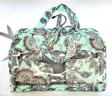 VERA BRADLEY Hanging Travel Cosmetics Toiletry Organizer Bag Fan Flowers Pattern