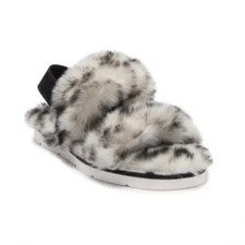 NEW Dolce Vita Women Pochy Faux Fur Elastic Slide Sling Spotted Slipper Sandal