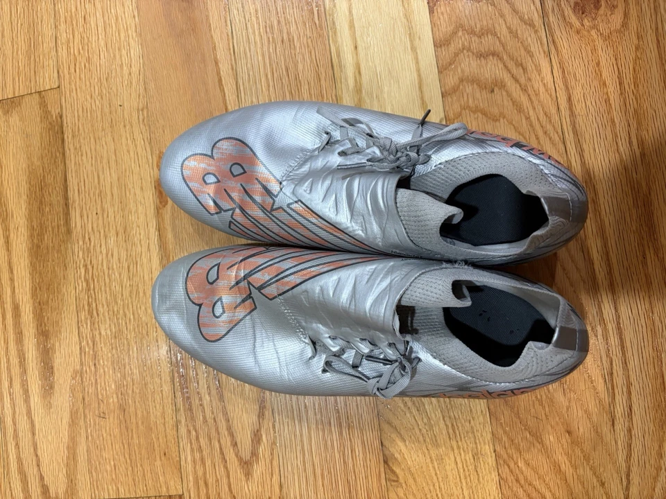 New Balance Furon V7 Pro FG Silver Used Size 12 Football Cleats No Box - Image 2 of 3
