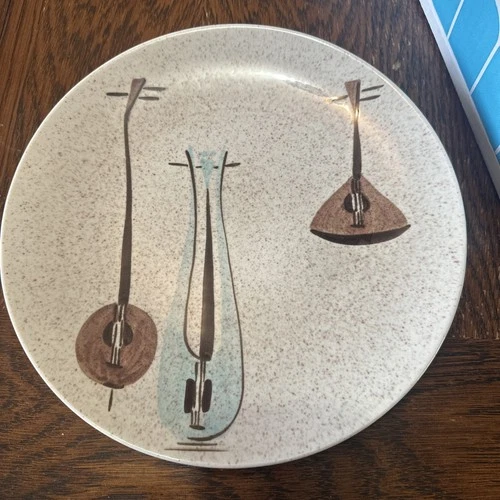 (2) Red Wing LUTE SONG Dinner Plates, 10 3/8" MCM 1950's Excellent!