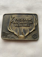 Vintage NRA Whittington Belt Buckle Preserving Our Shooting Heritage Antler Rack