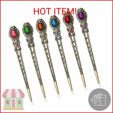 Yilloog 6 Pieces Vintage Rhinestone Hair Sticks Hair Chinese Chopsticks Retro Ch