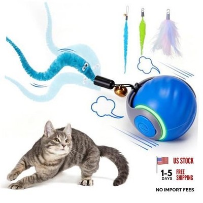 Blue Automatic Cat Toy Ball - Interactive Cat Toys for Indoor Cats