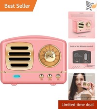 Portable Bluetooth Stereo Speaker Enhanced Bass Wireless Vintage Travel Home ...