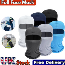 Balaclava Full Face Mask Men Womens Cycling Ski Lycra Warm Neck Black Motor Bike