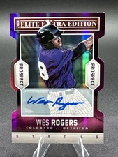 2014 Elite Extra Edition Status Purple Die-Cut Signatures /75 Wes Rogers Auto