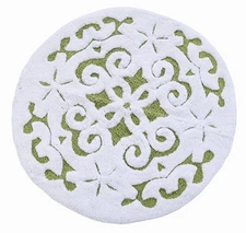 Damask 36-inch Round Bath Rug