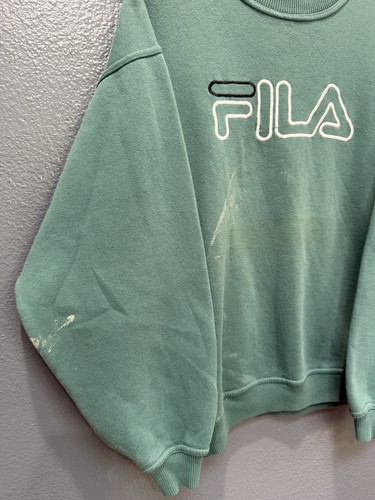 Vintage 90’s Fila Green Embroidered Sweatshirt Size Medium USA - Picture 4 of 5