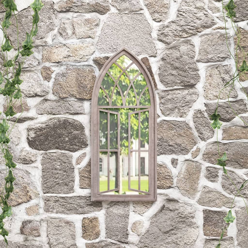 Specchio da Giardino vidaXL Sabbia 70x30 cm Ferro Effetto Antico