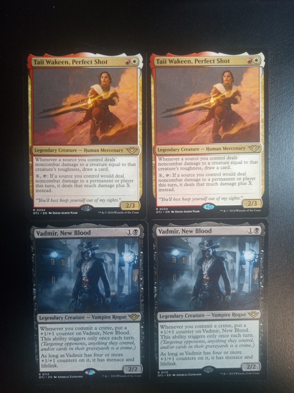 Taii Wakeen, Perfect Shot X2 Vadmir, New Blood X2 MTG Card Lot 4 Rares