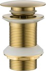 Bathroom Sink Pop Up Drain Plug Brushed Gold Brass Waste Overflow Slotted Click