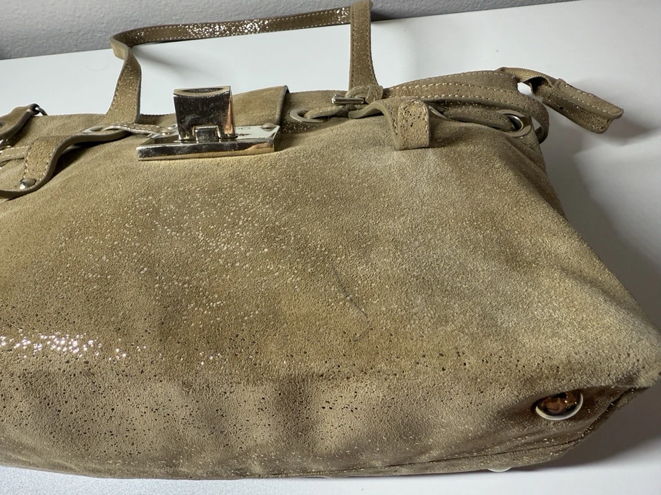 Сумочка замшевая блестящая золотистая Jimmy Choo - Изображение 3 из 4