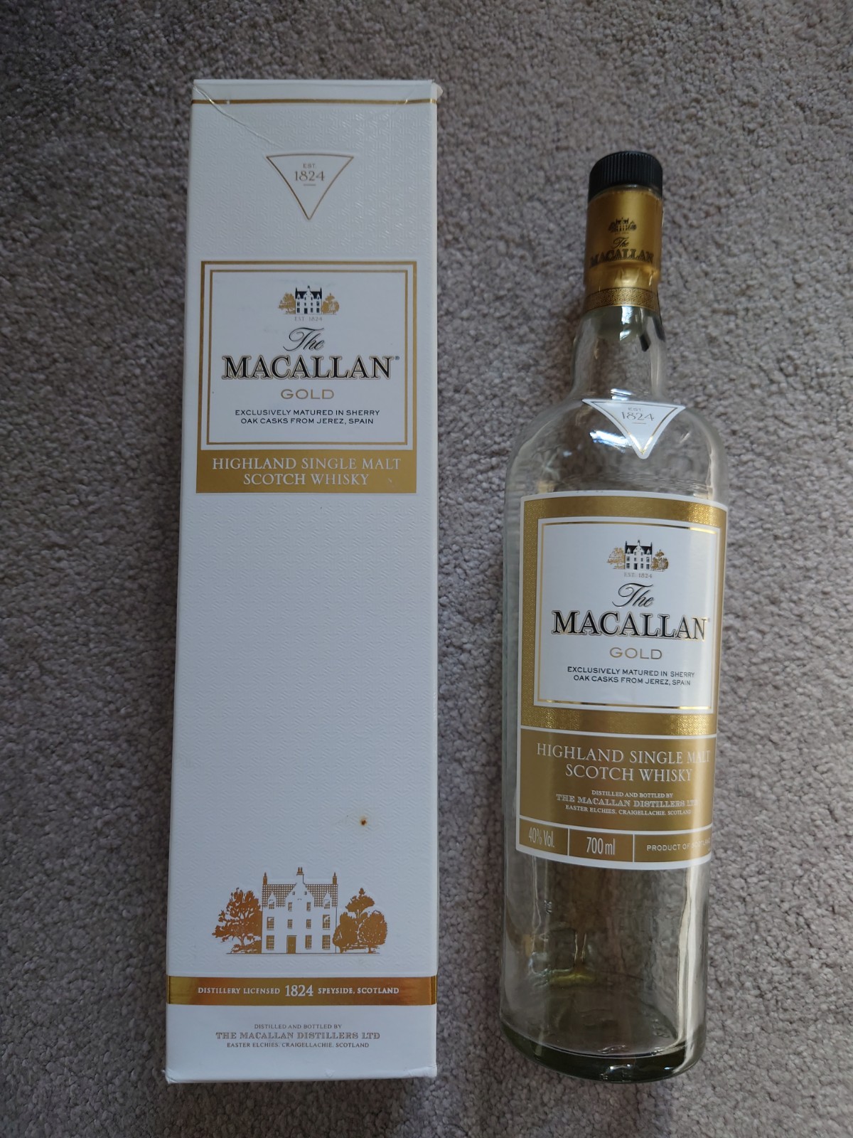 The Macallan Gold Sherry Cask Jerez Empty Bottle Box Set 