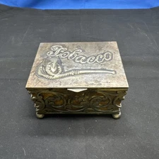 VINTAGE JAMES W. TUFTS OF BOSTON QUADRUPLE SILVERPLATE TOBACCO BOX A2B