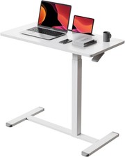 32” Rolling Mobile Standing Desk Bedside Table with Wheels | Portable Laptop